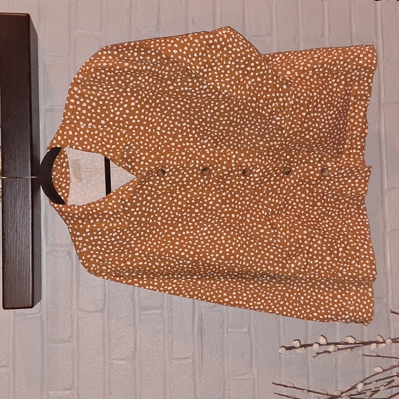 🦌 Casual jacket by LOFT. Brown with white spots. - Picture 1 of 8